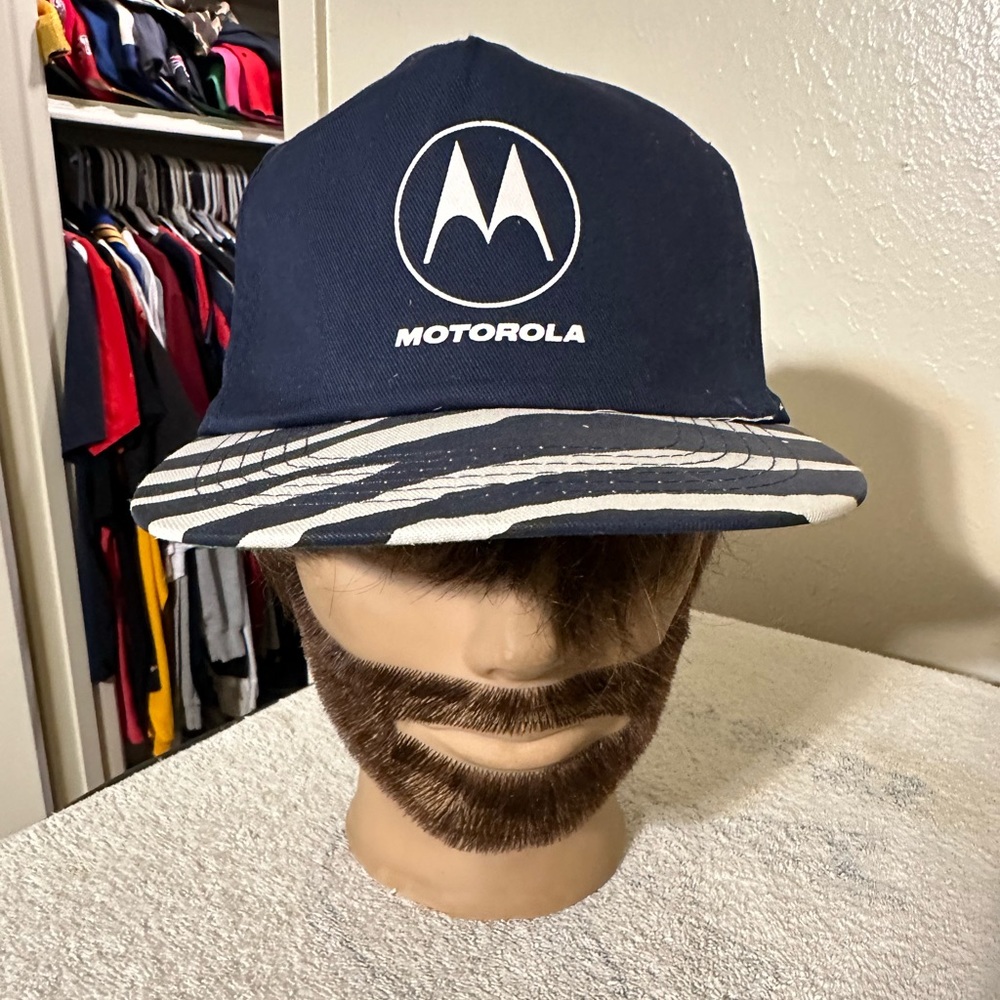 Vintage Motorola “zebra print” hat 90s